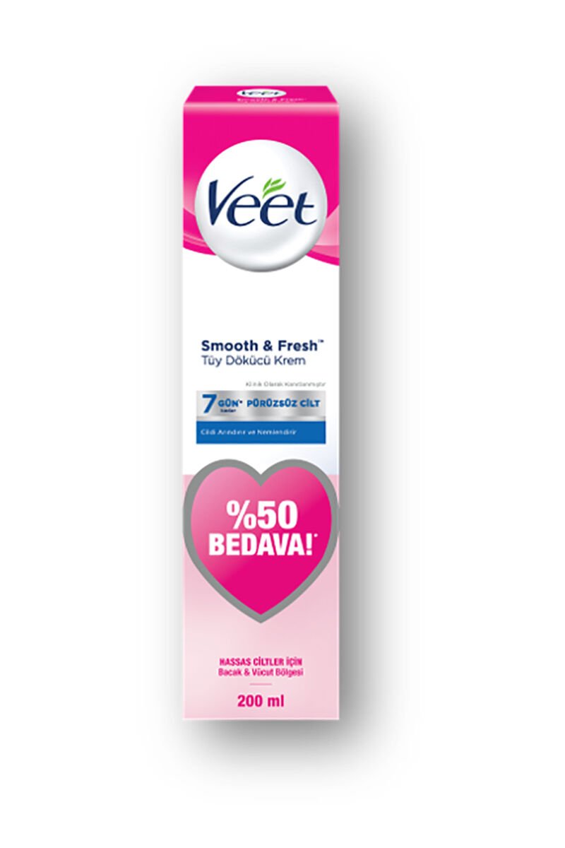 Veet - Smooth Fresh Hassas Cilt Tüy Dökücü Krem 200 ml 50 Bedava